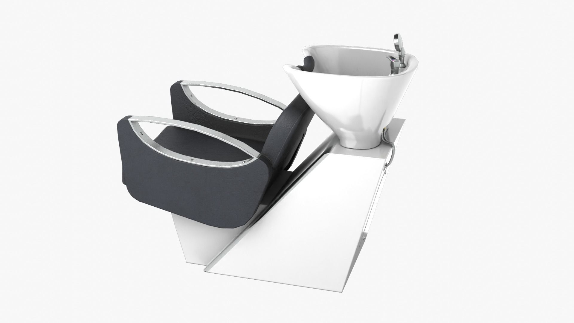 Hair Washing Chair Low-poly 3D model_2