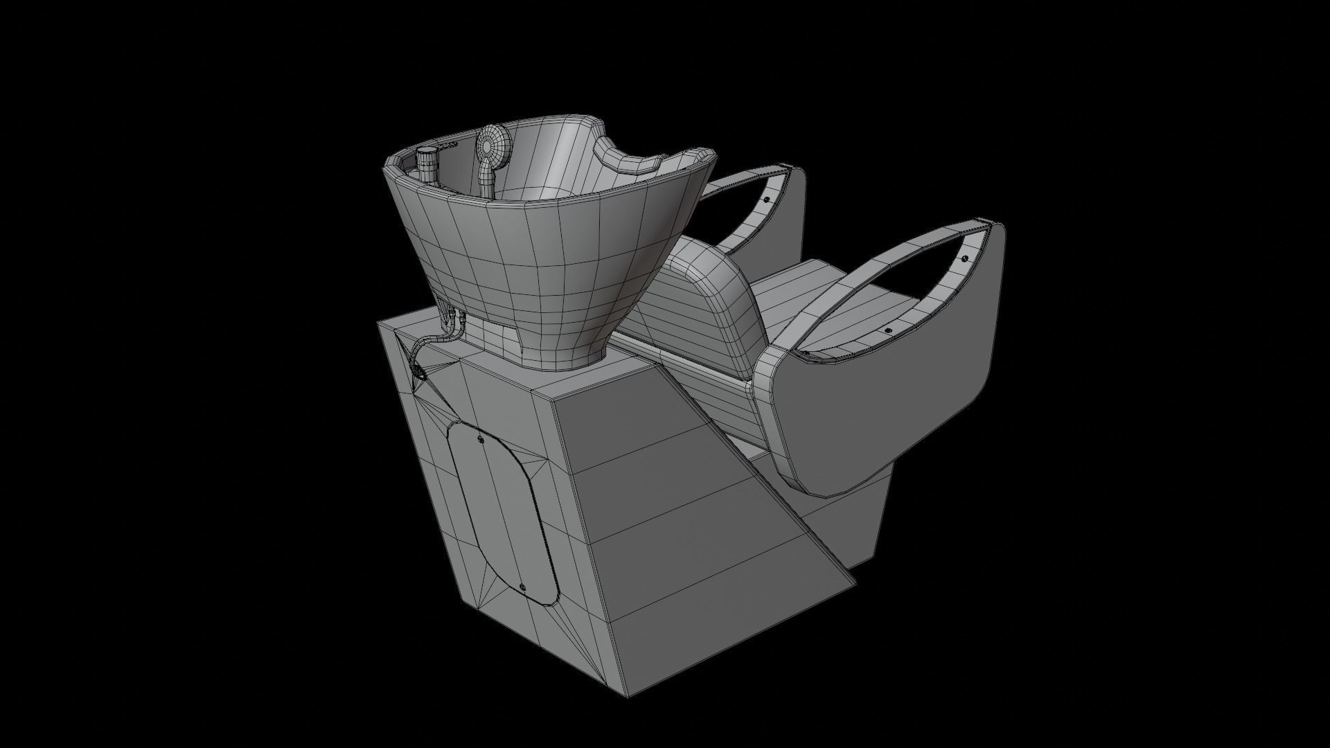 Hair Washing Chair Low-poly 3D model_15