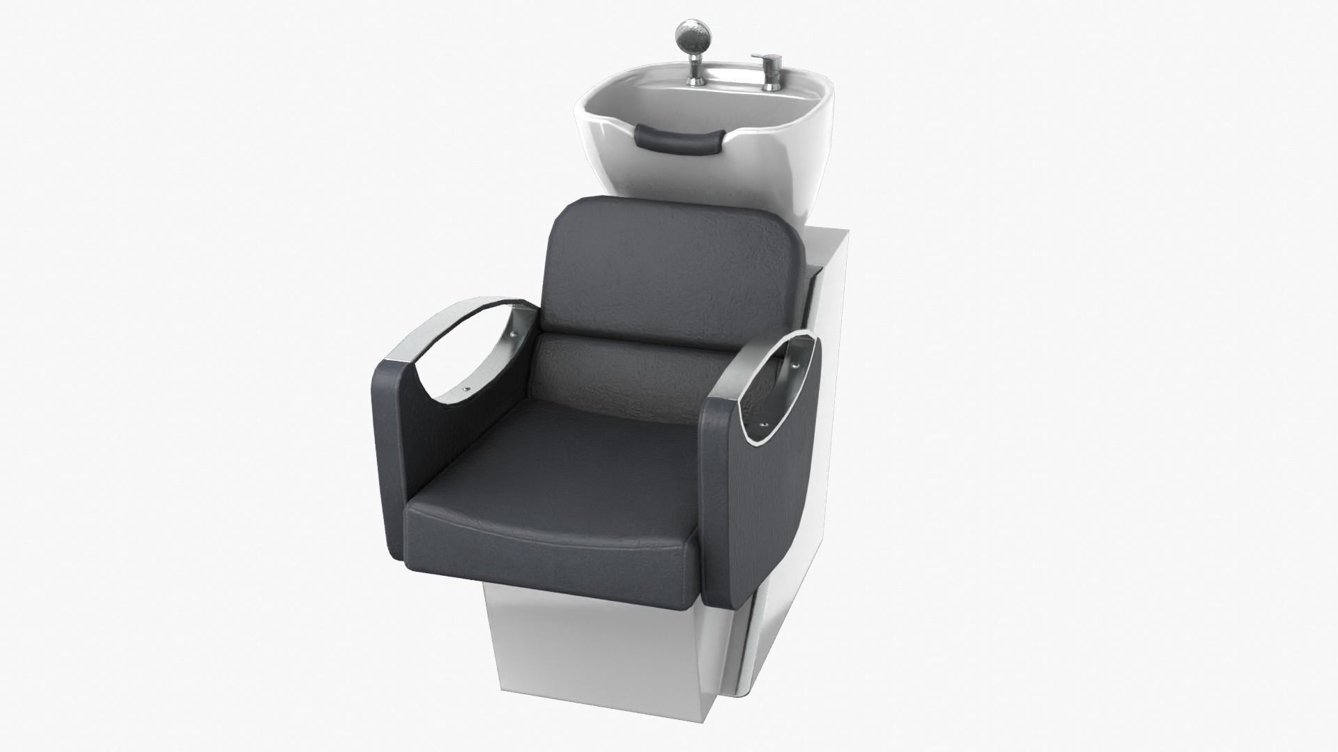 Hair Washing Chair Low-poly 3D model_11