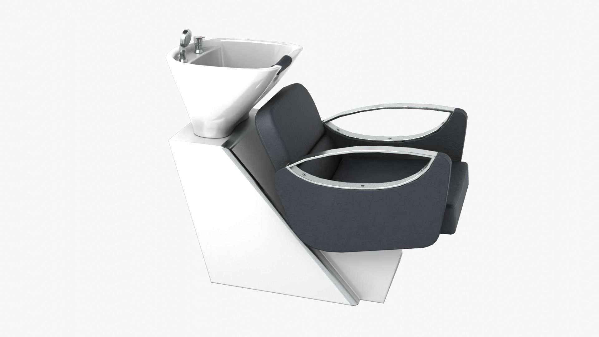 Hair Washing Chair Low-poly 3D model_8