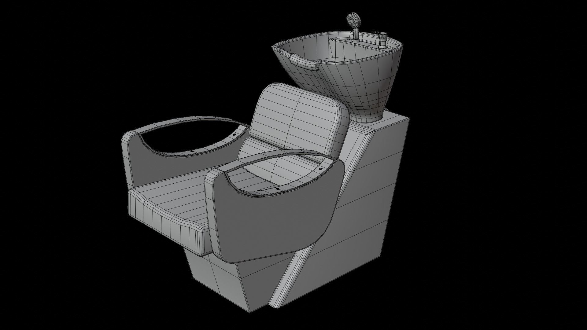 Hair Washing Chair Low-poly 3D model_13