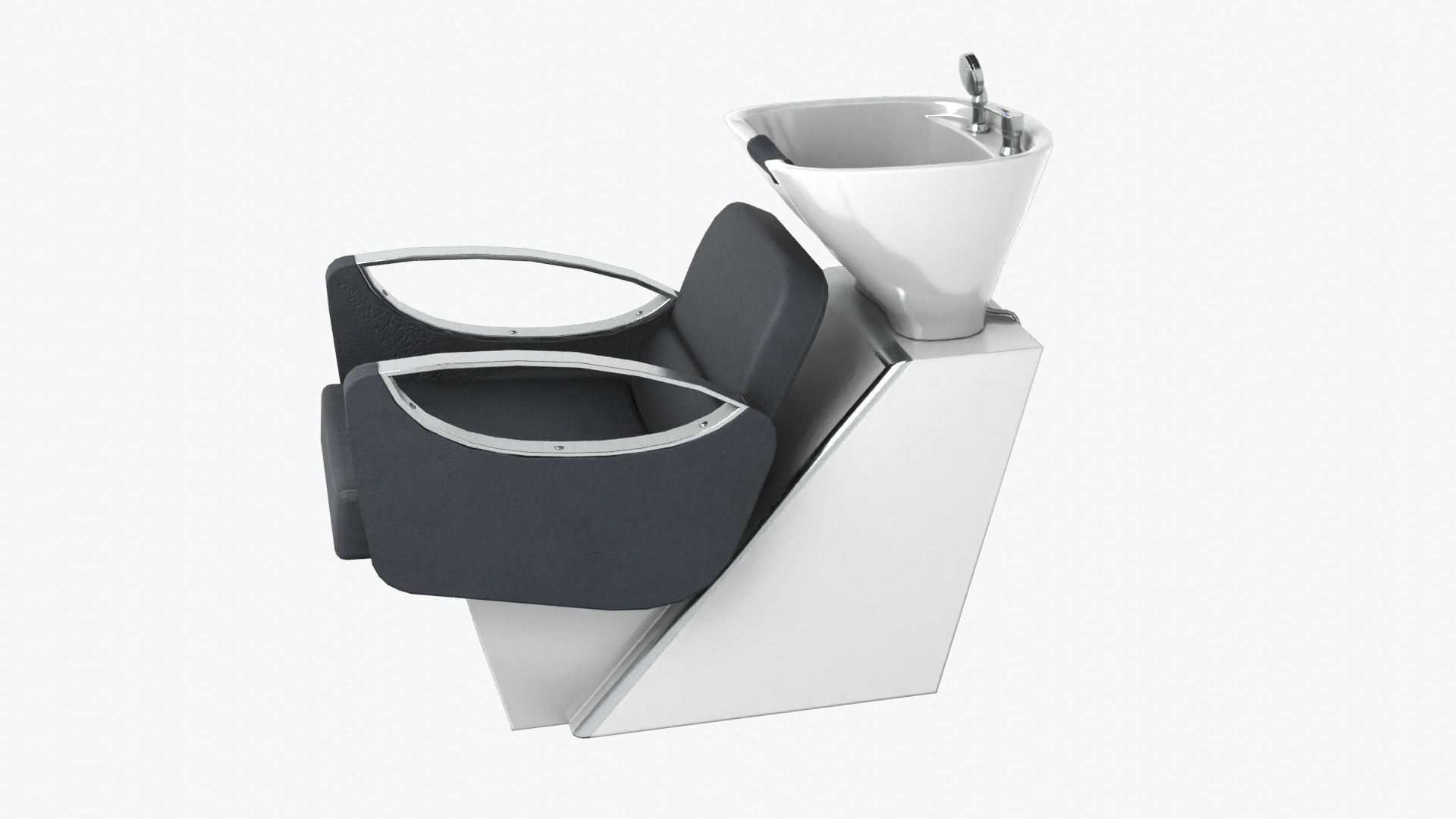 Hair Washing Chair Low-poly 3D model_1