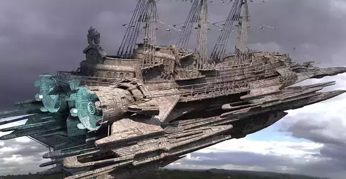 Black Pearl Airship 1 Ship 3D model