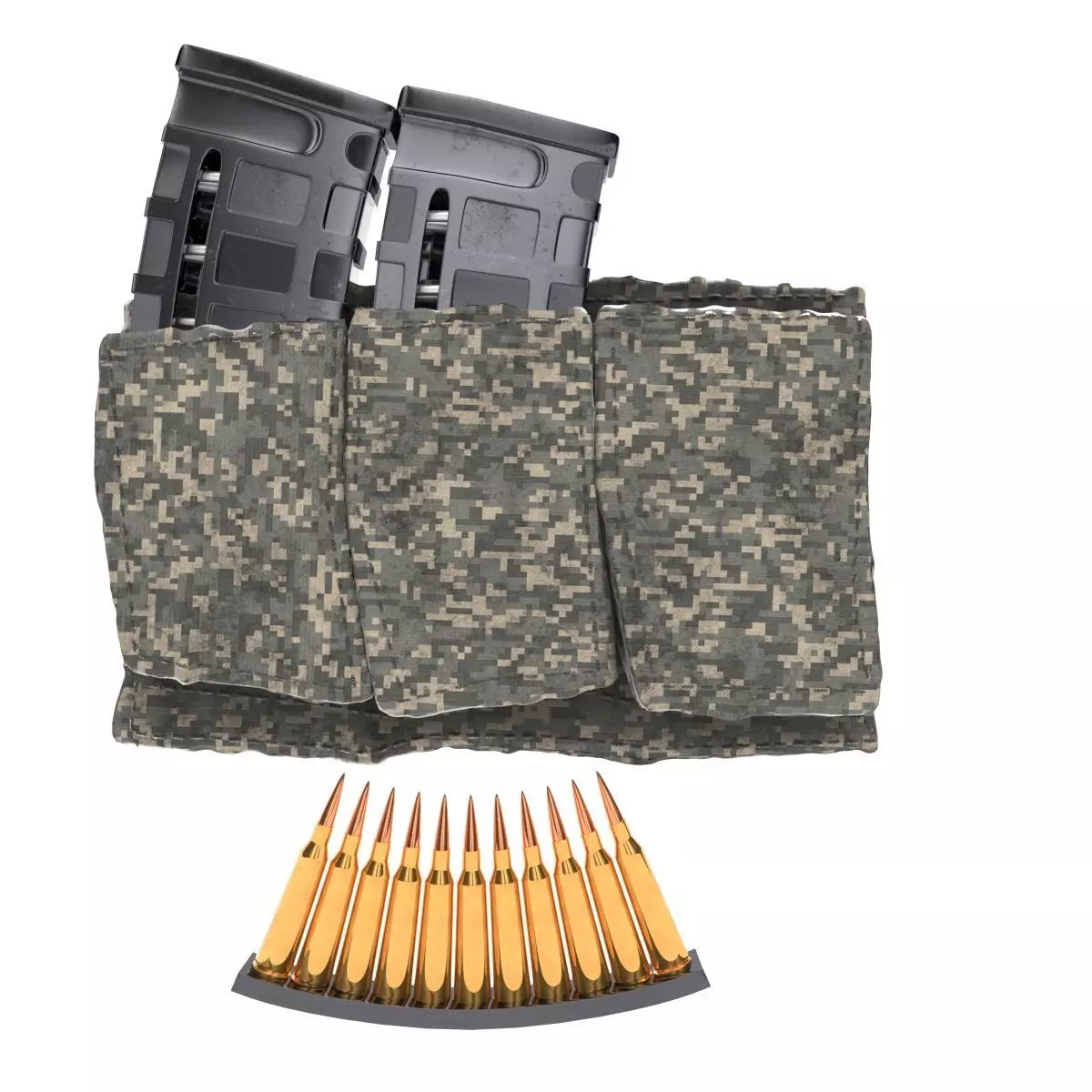magazine pouch and bullet clip 3D model_0