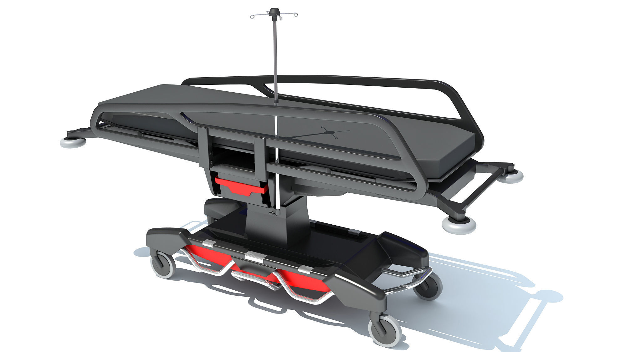Emergency Stretcher Trolley 3D model_8
