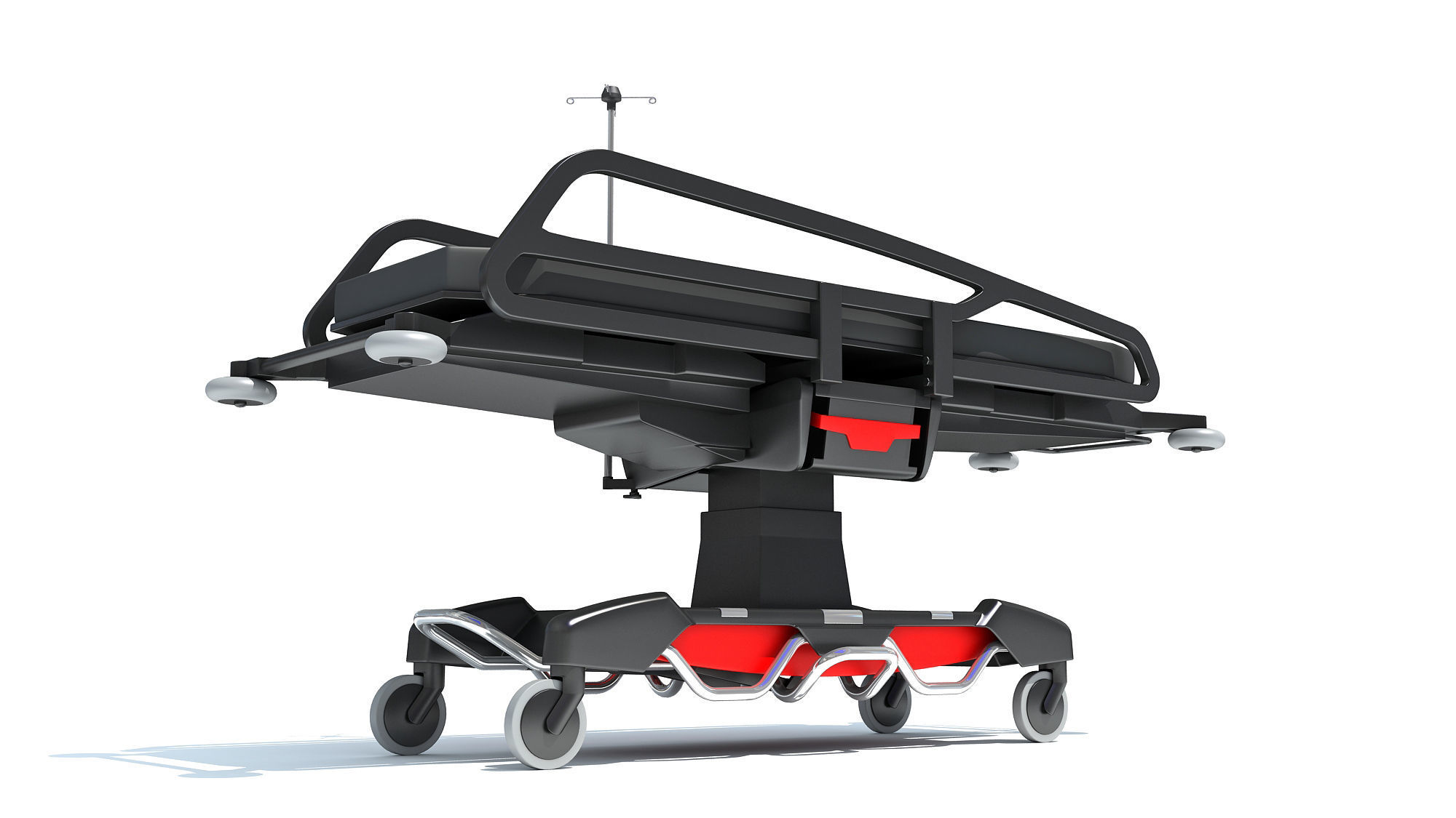 Emergency Stretcher Trolley 3D model_11