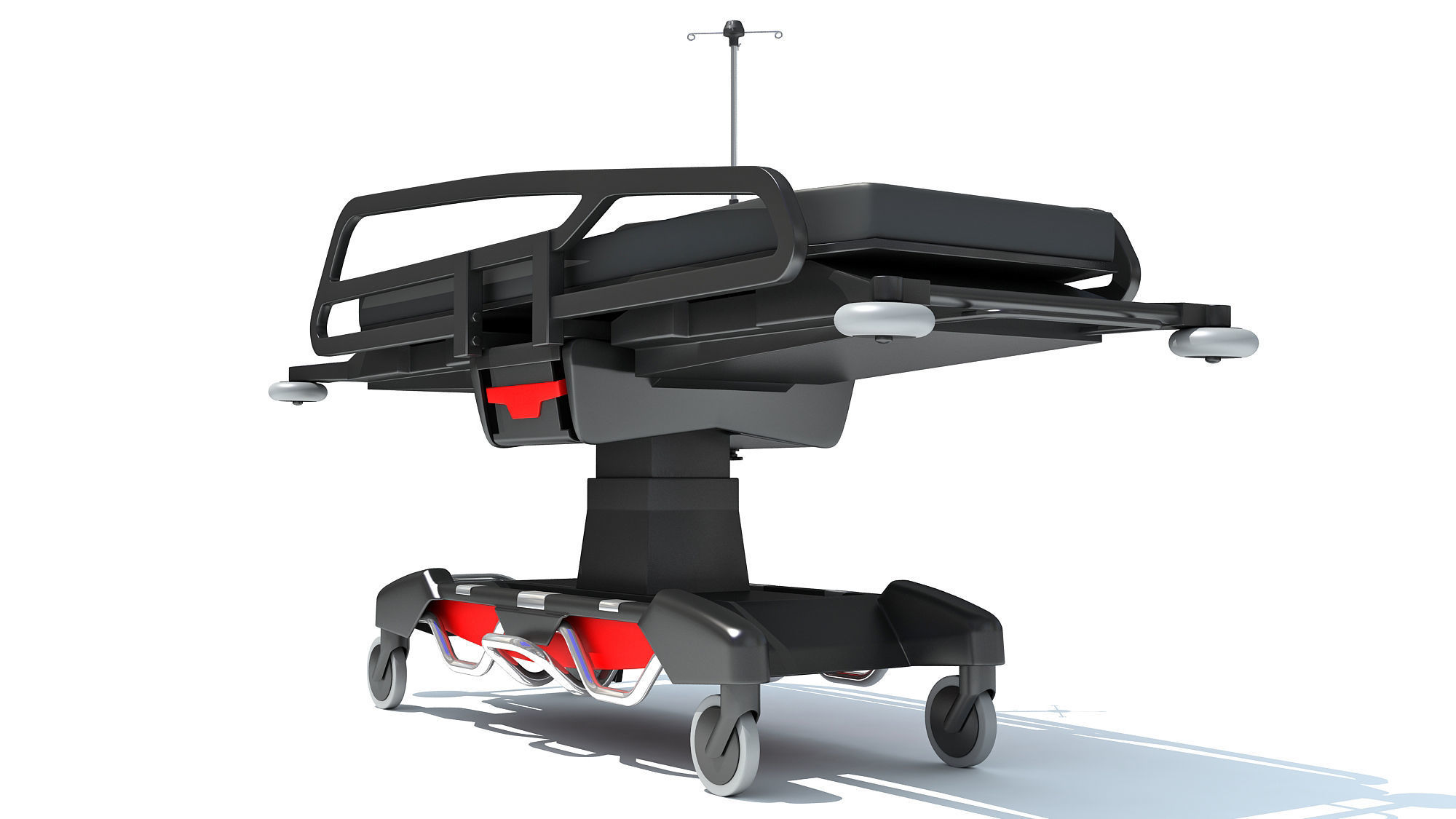 Emergency Stretcher Trolley 3D model_3