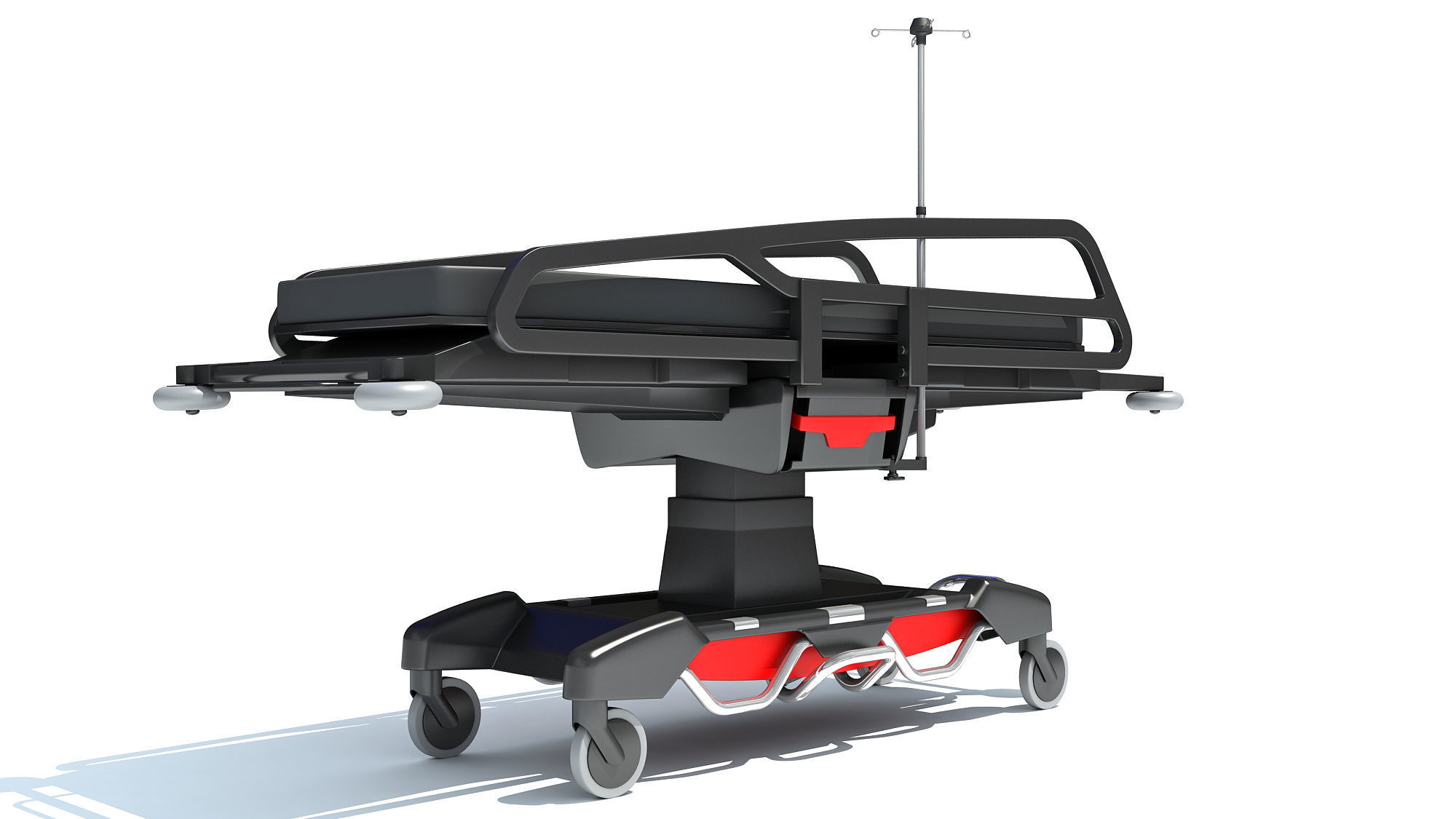 Emergency Stretcher Trolley 3D model_5