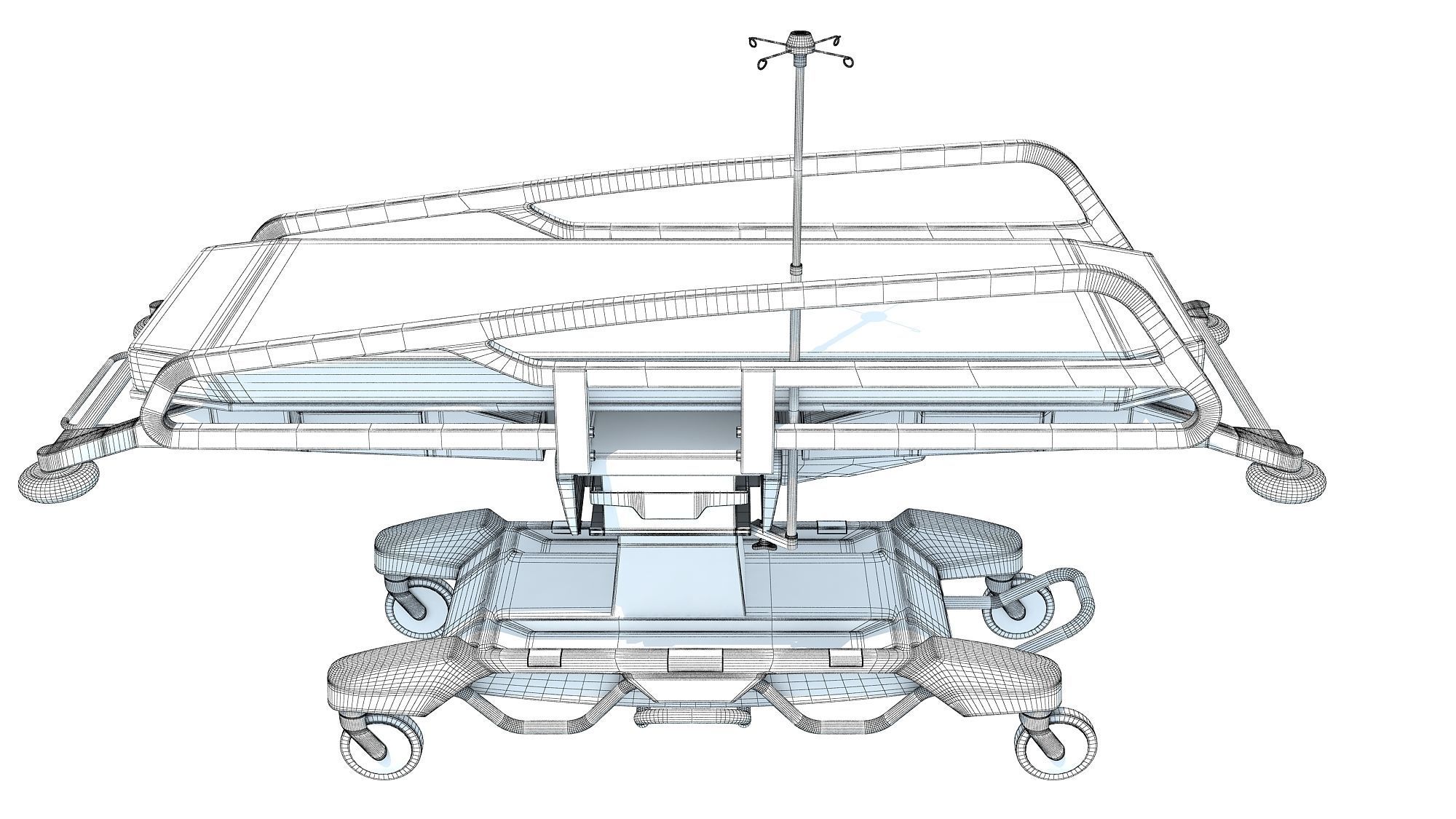 Emergency Stretcher Trolley 3D model_15