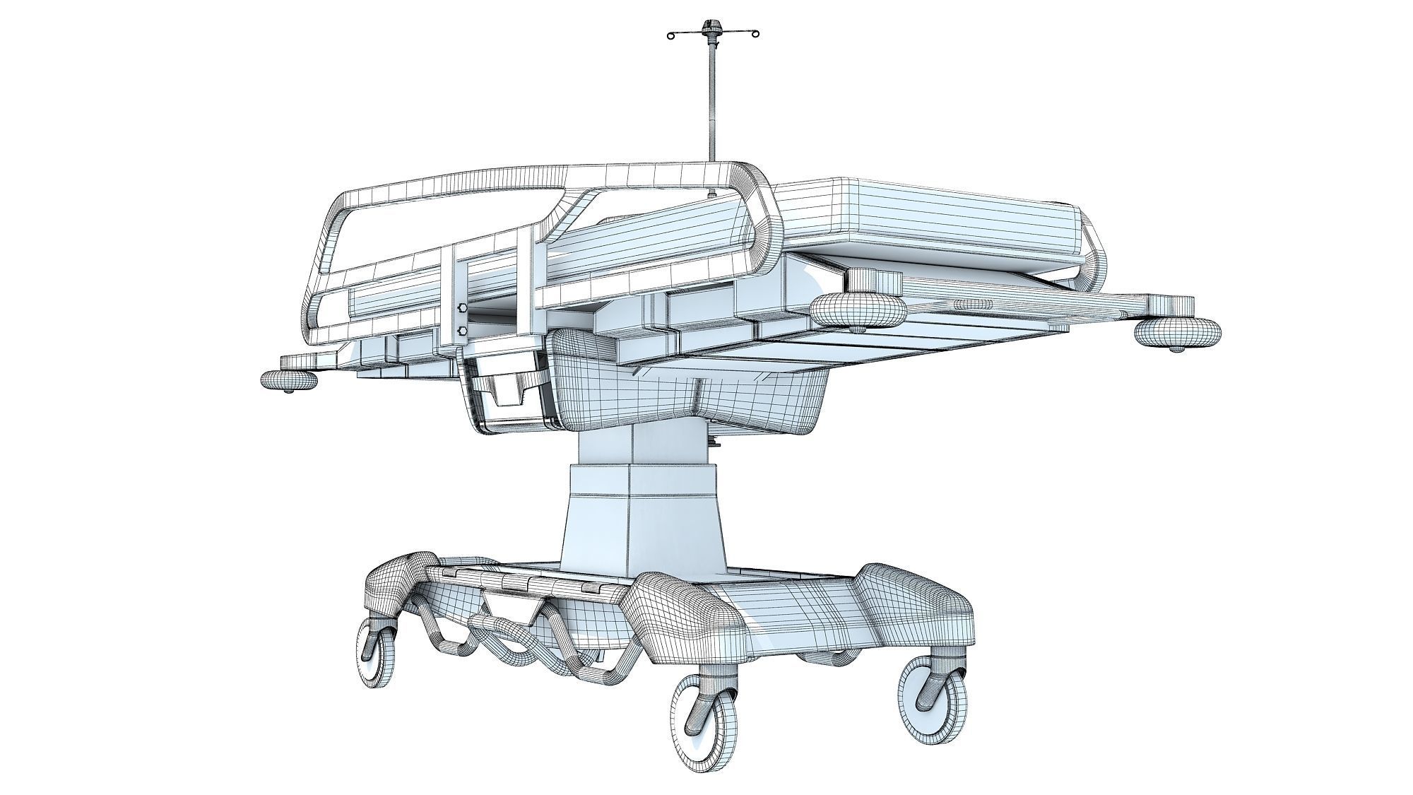 Emergency Stretcher Trolley 3D model_14