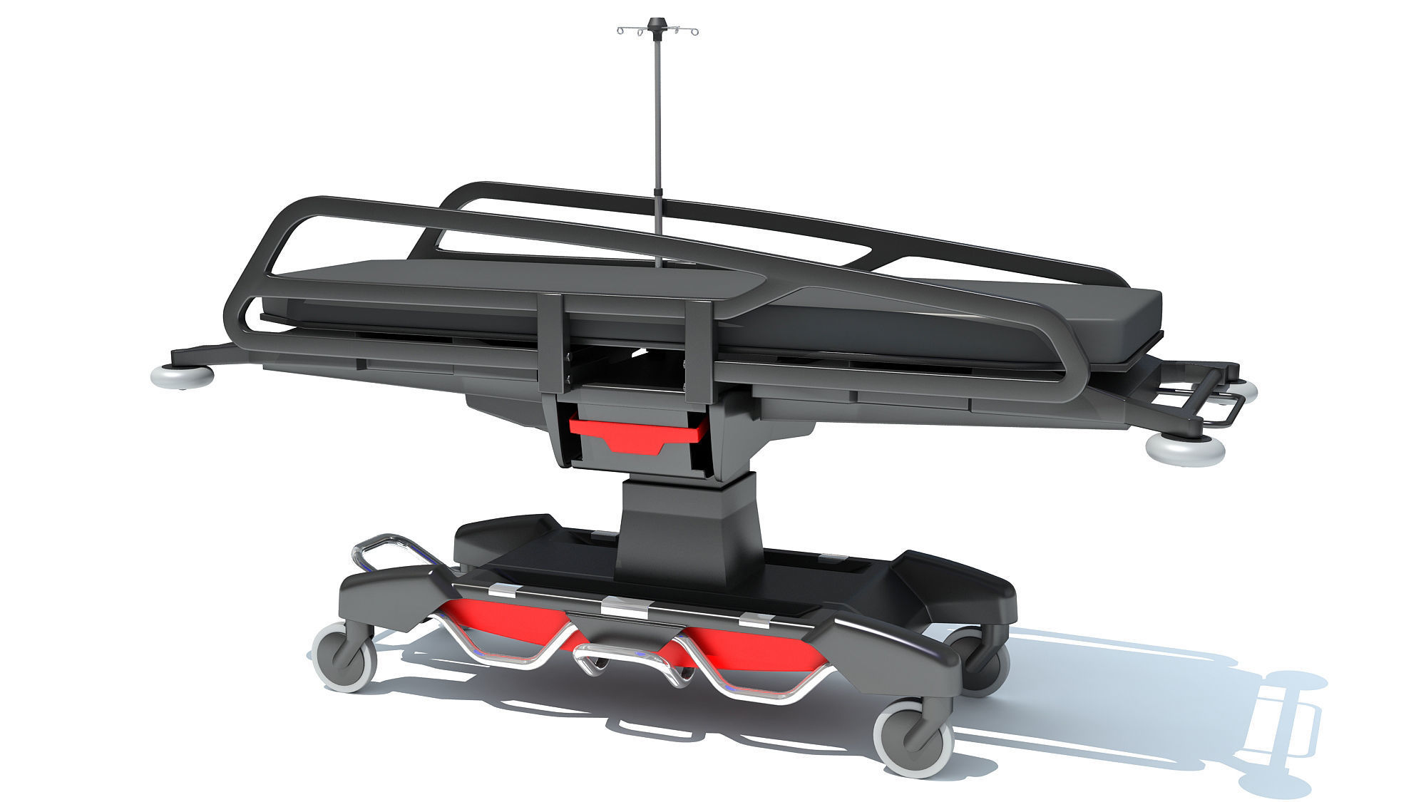 Emergency Stretcher Trolley 3D model_1