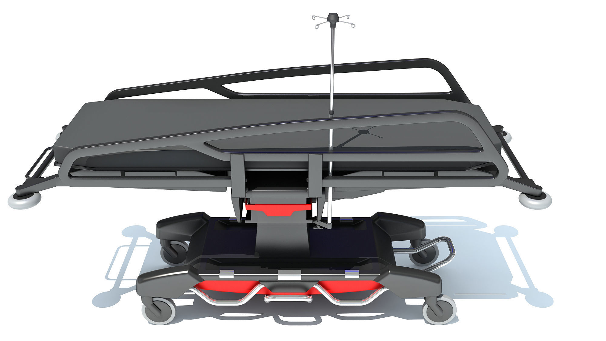 Emergency Stretcher Trolley 3D model_7