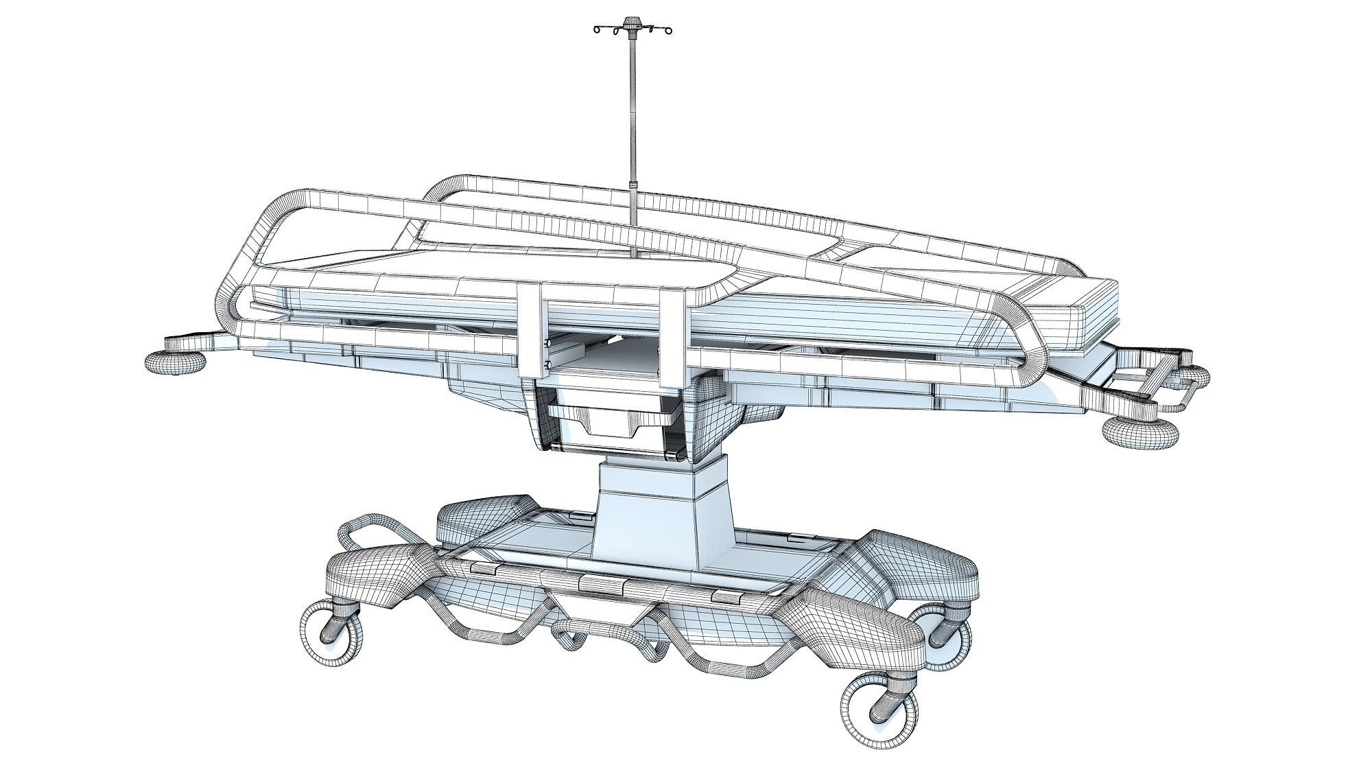 Emergency Stretcher Trolley 3D model_13