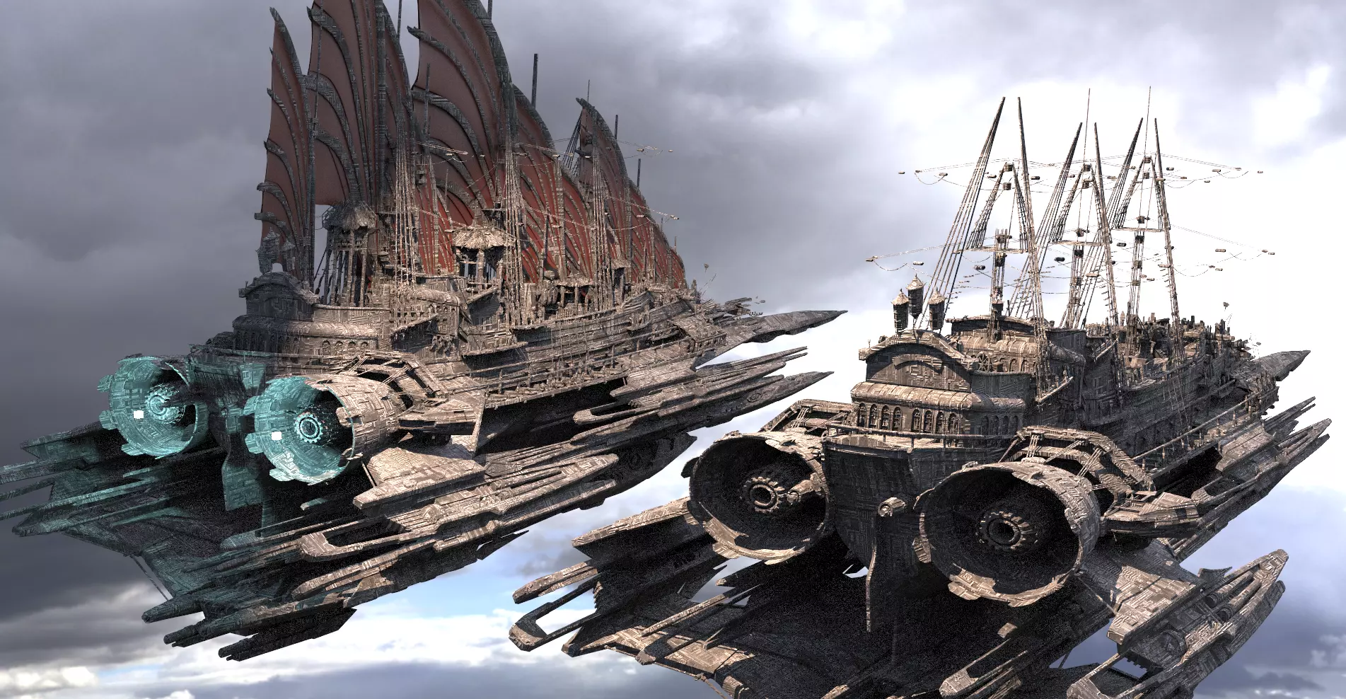 Black Pearl Airship 2 Airships 3D model_0