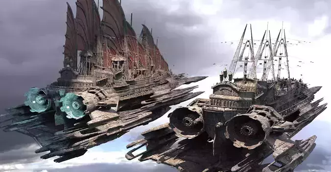 Black Pearl Airship 2 Airships 3D model