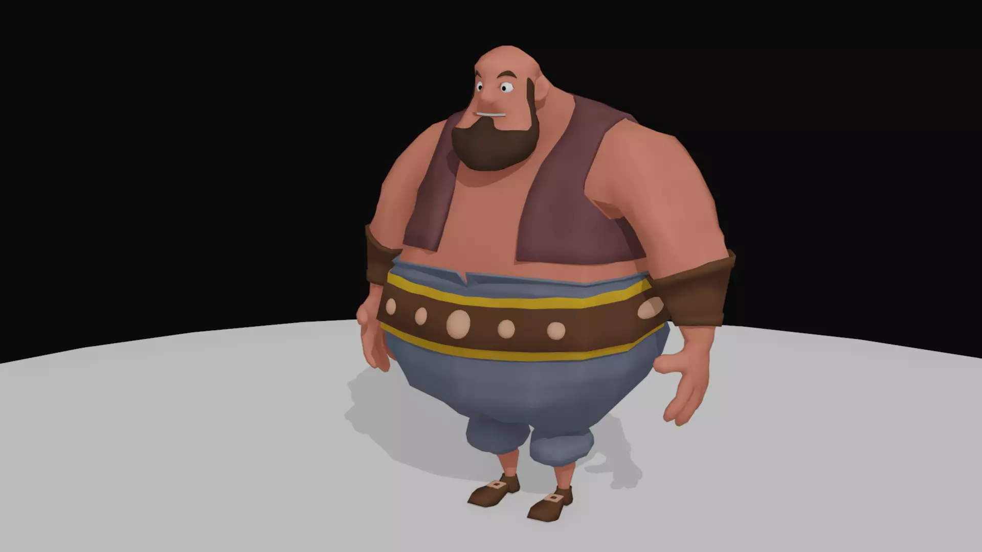 Character cartoon with beard 3D model_0