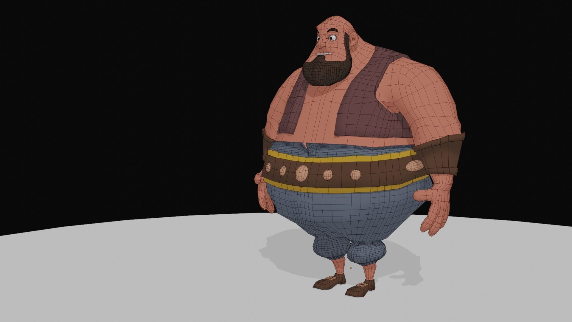 Character cartoon with beard 3D model_5