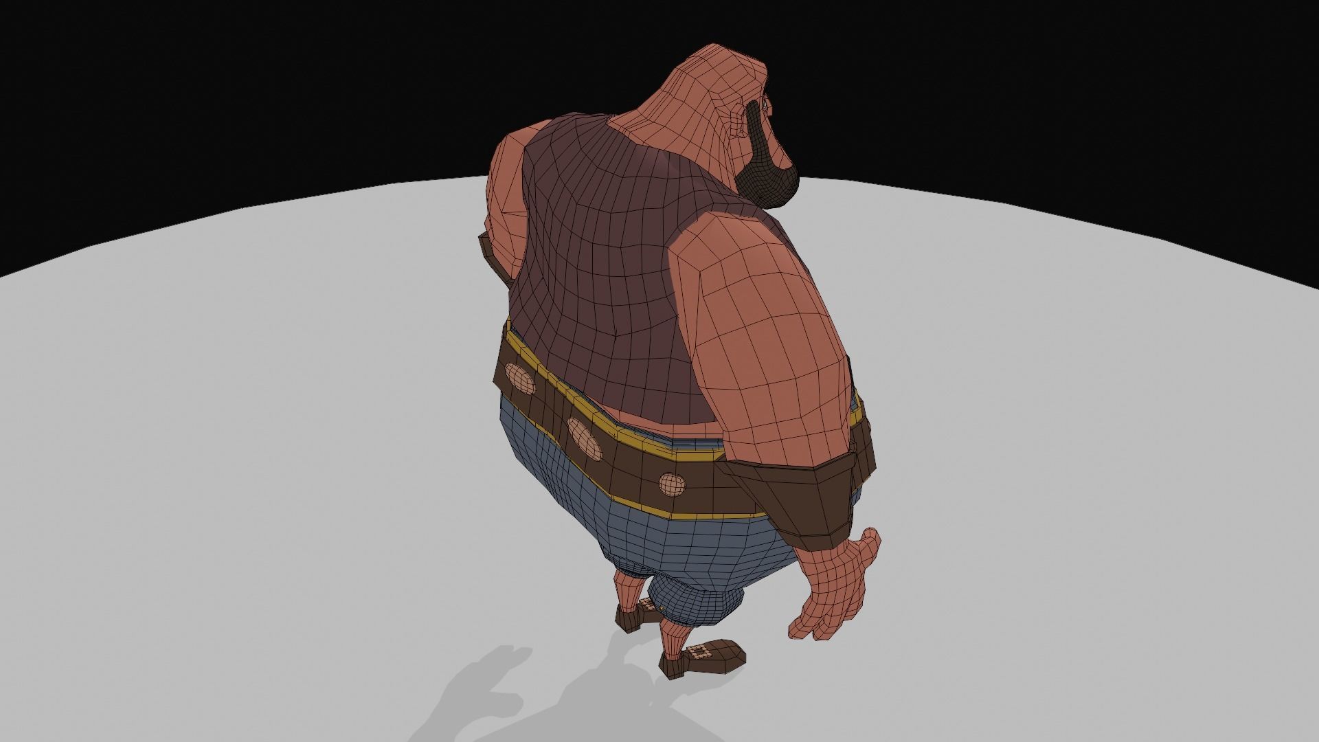 Character cartoon with beard 3D model_7