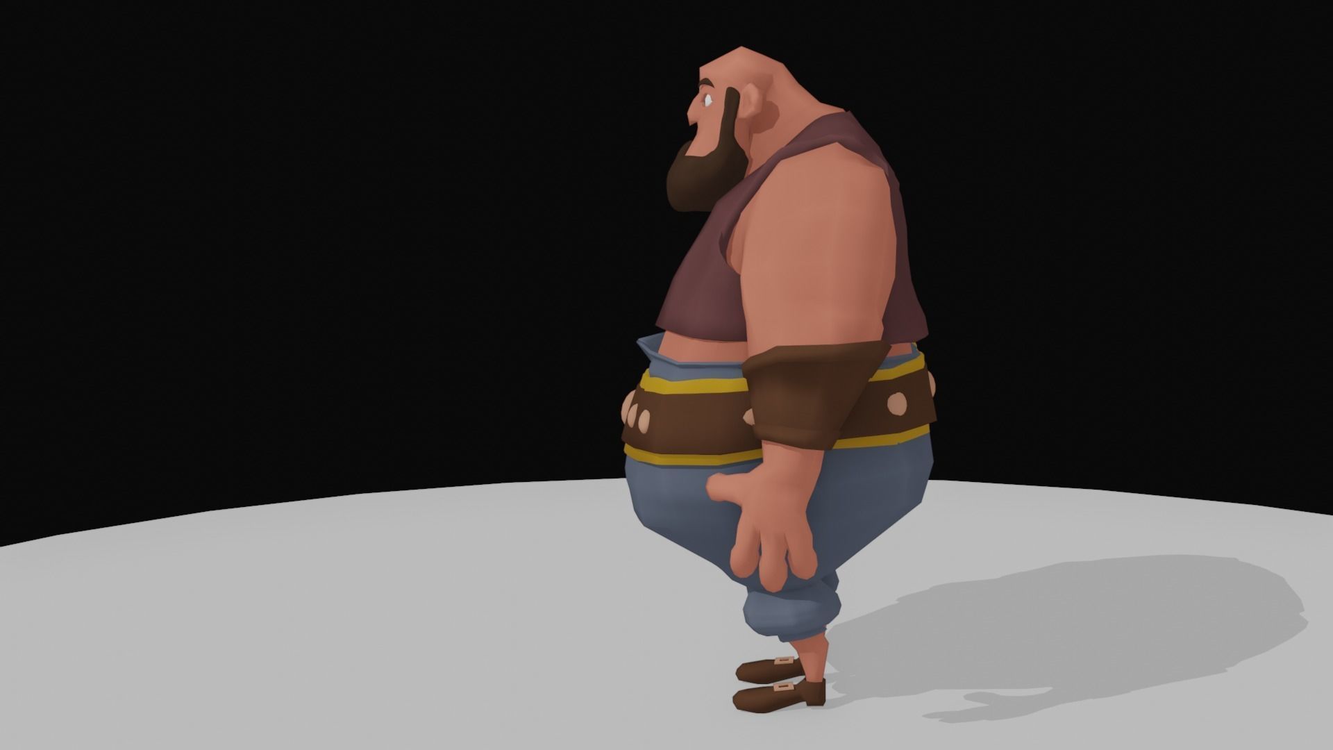 Character cartoon with beard 3D model_2