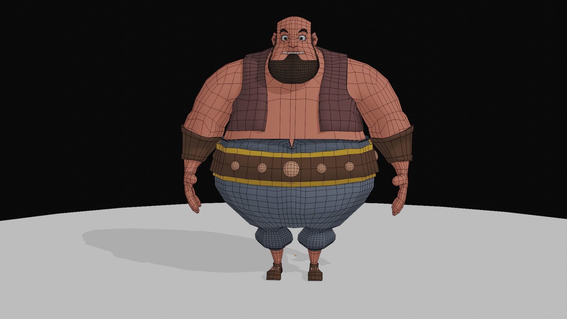 Character cartoon with beard 3D model_4