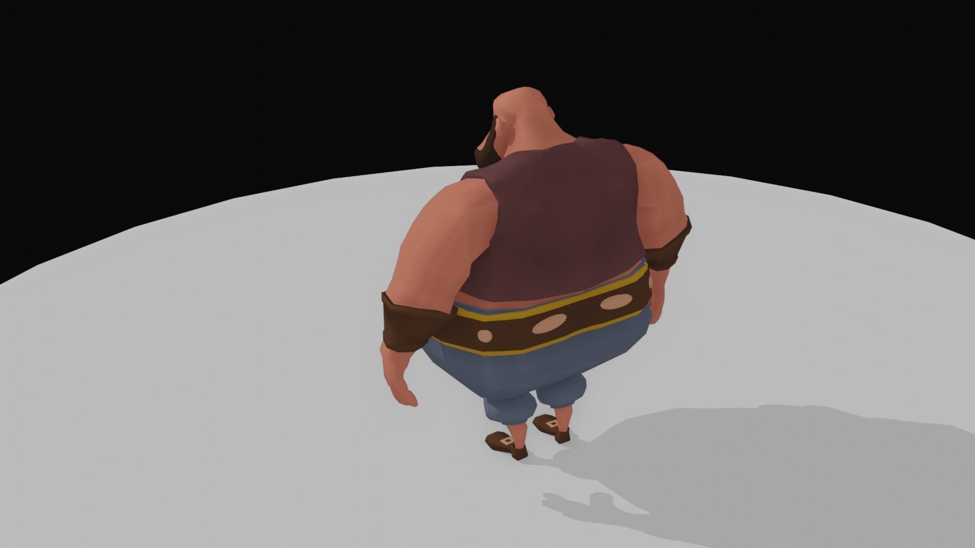 Character cartoon with beard 3D model_3