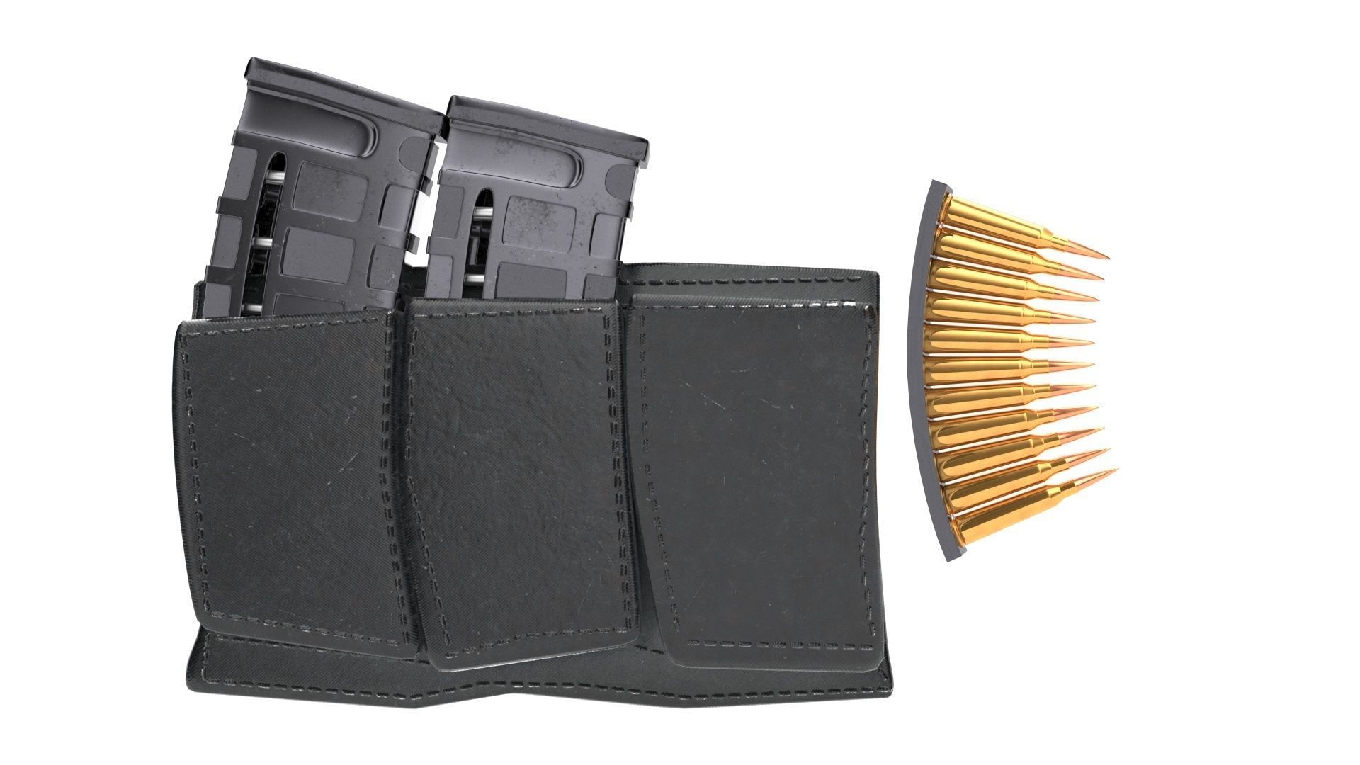 magazine pouch and bullet clip 3D model 3D model_3