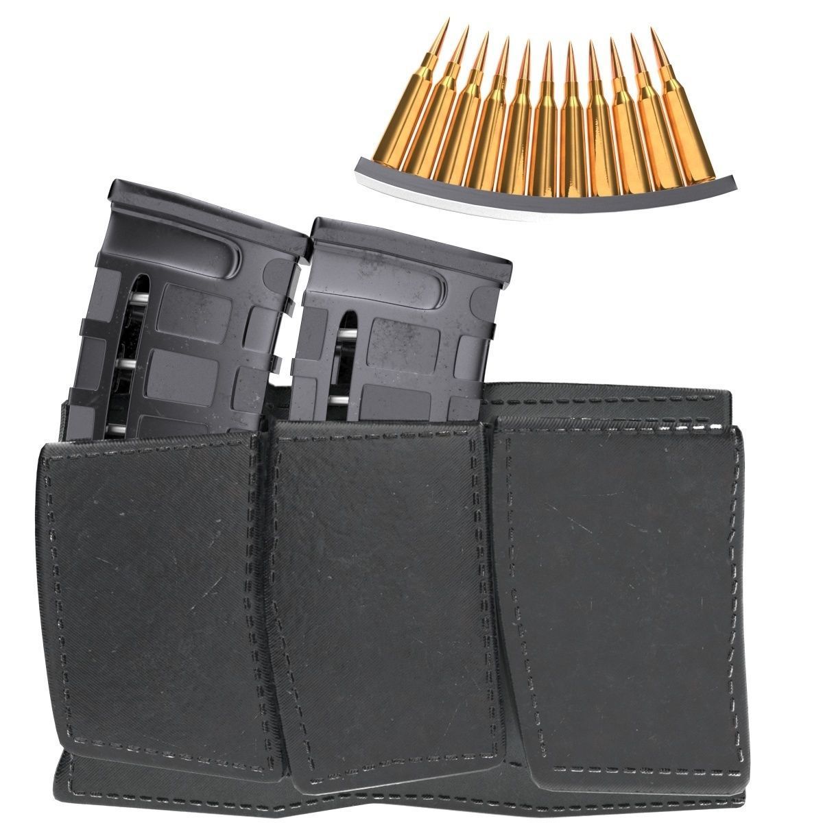 magazine pouch and bullet clip 3D model 3D model_1