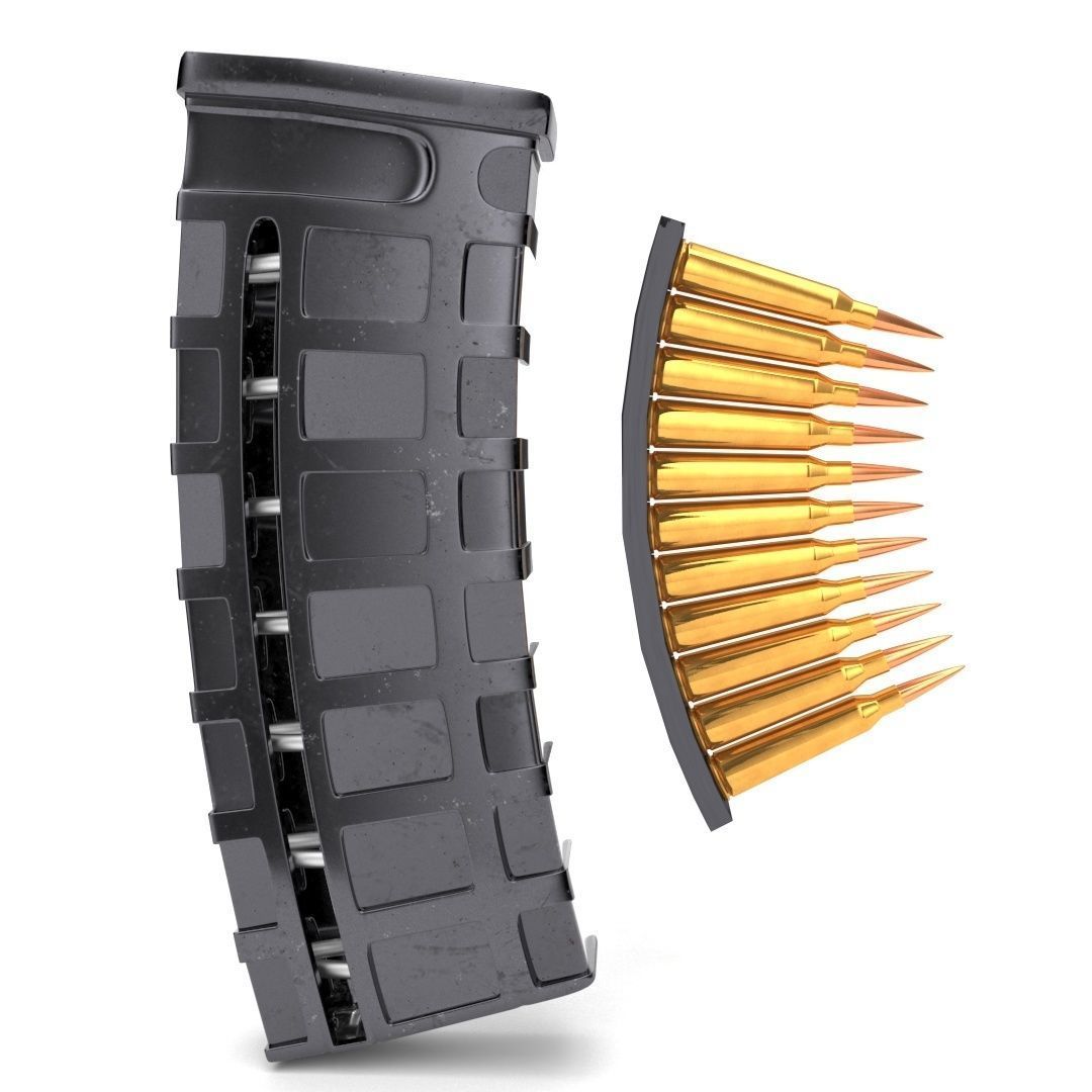 magazine pouch and bullet clip 3D model 3D model_7