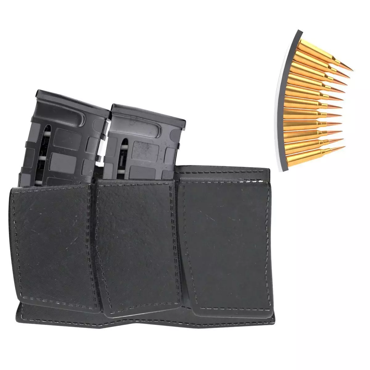 magazine pouch and bullet clip 3D model 3D model_0