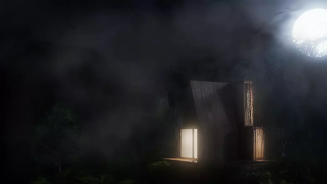 House in forest Low-poly 3D model_0