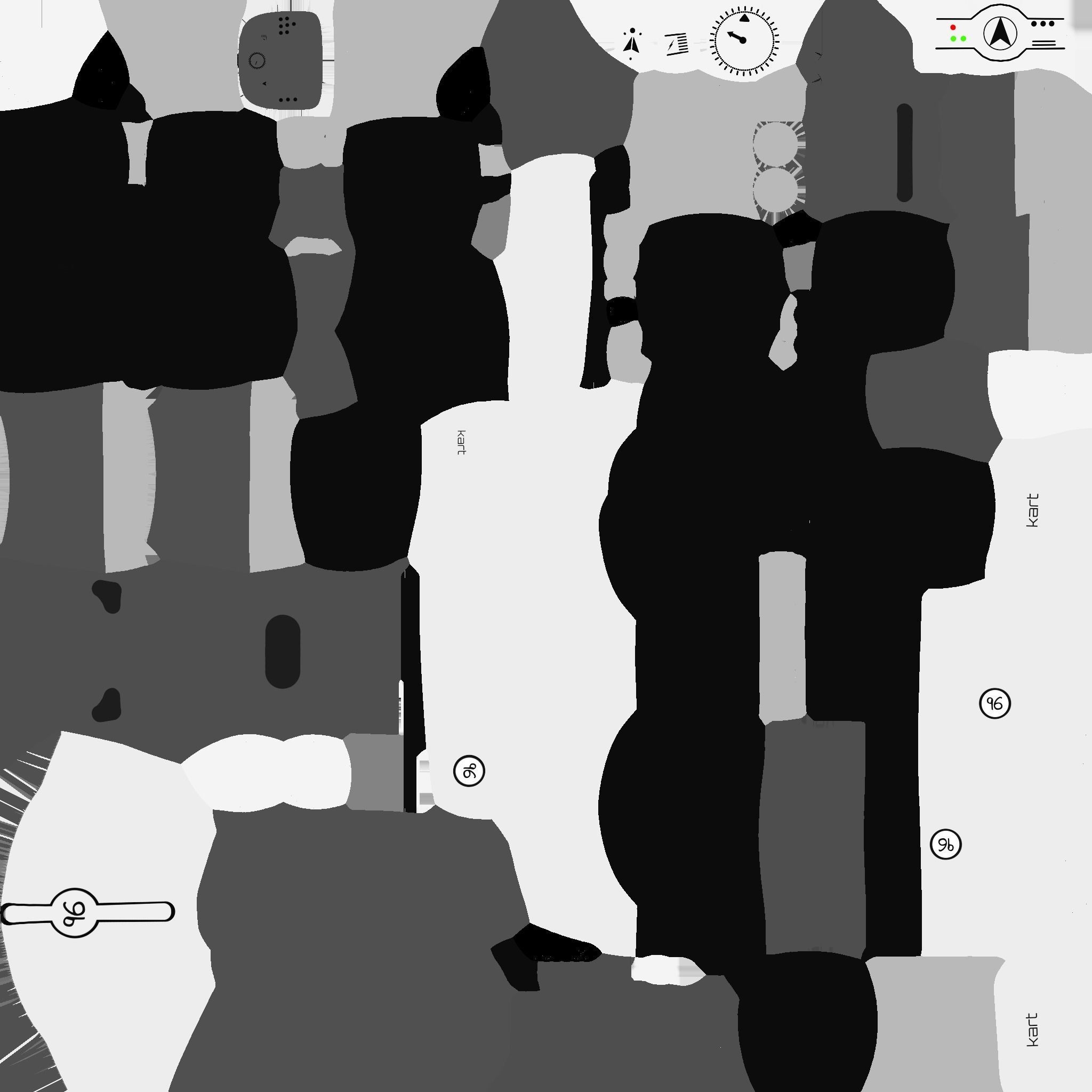 Cartoon Kart C09 White - Vehicle Racing Design Low-poly 3D model_21