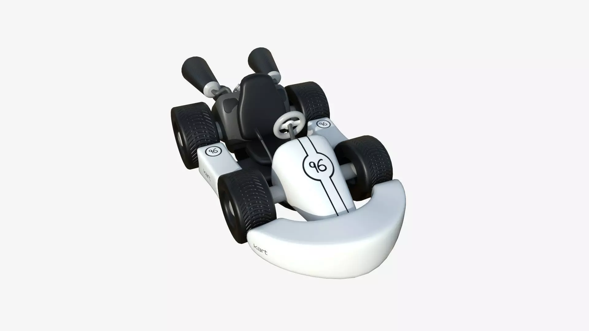 Cartoon Kart C09 White - Vehicle Racing Design Low-poly 3D model_0