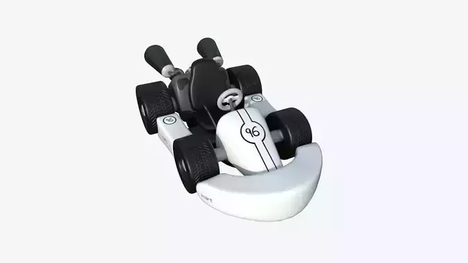 Cartoon Kart C09 White - Vehicle Racing Design Low-poly 3D model