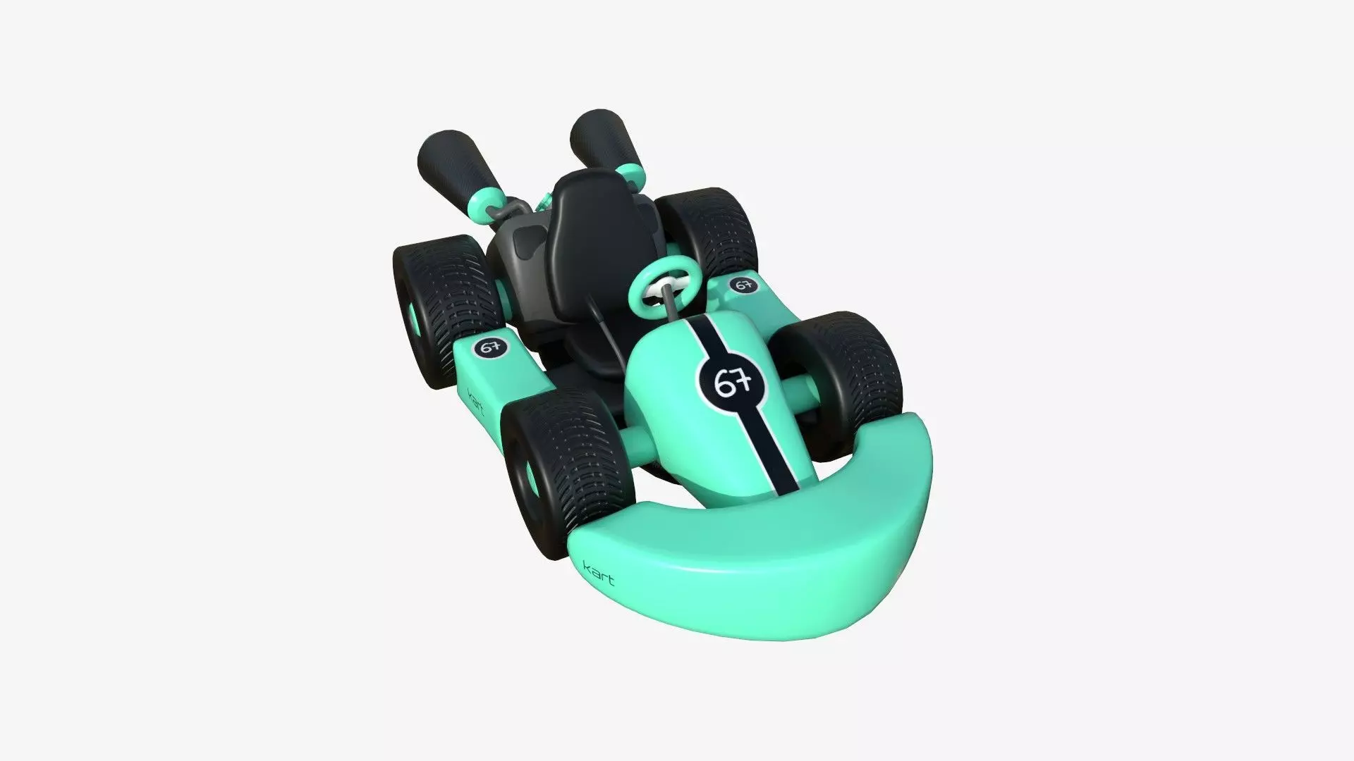 Cartoon Kart C10 Aqua - Vehicle Racing Design Low-poly 3D model_0