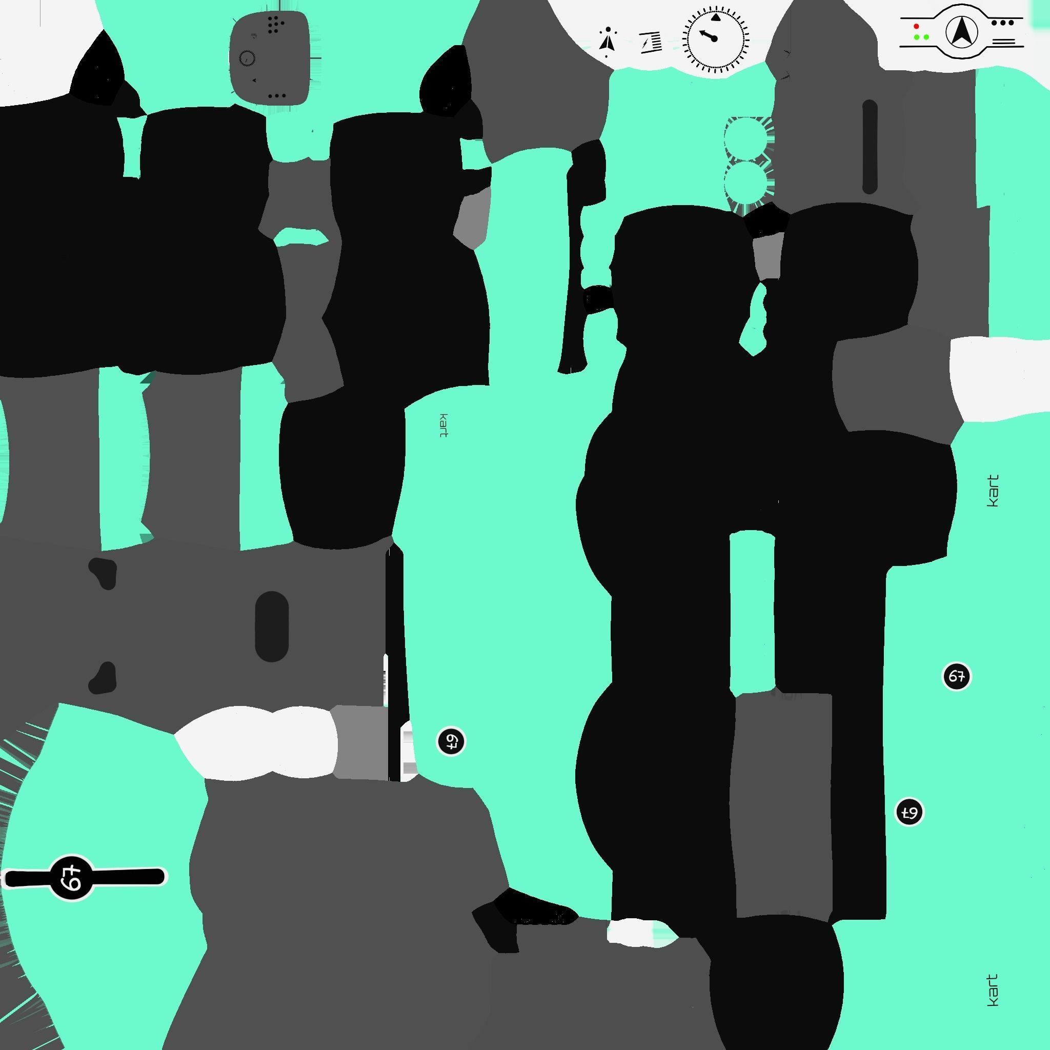 Cartoon Kart C10 Aqua - Vehicle Racing Design Low-poly 3D model_21