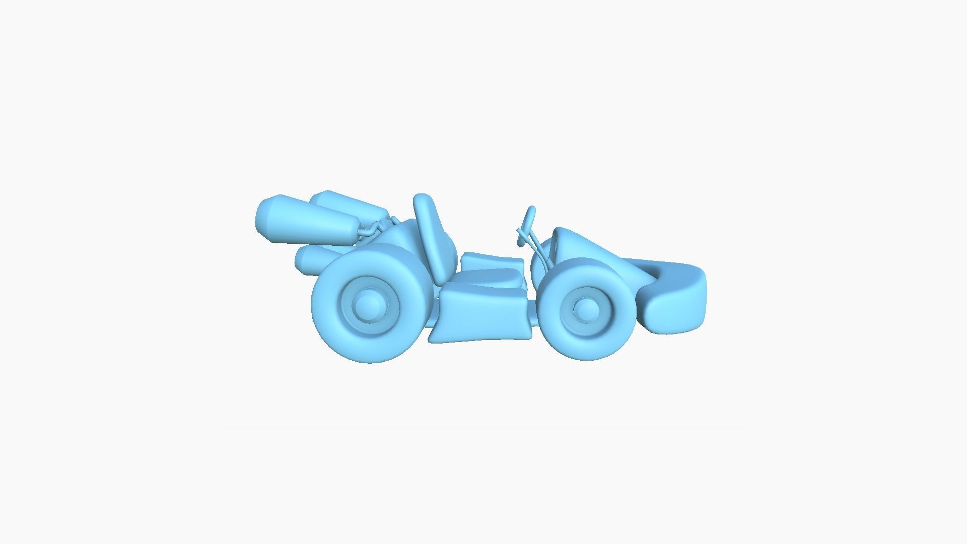 Cartoon Kart C10 Aqua - Vehicle Racing Design Low-poly 3D model_8