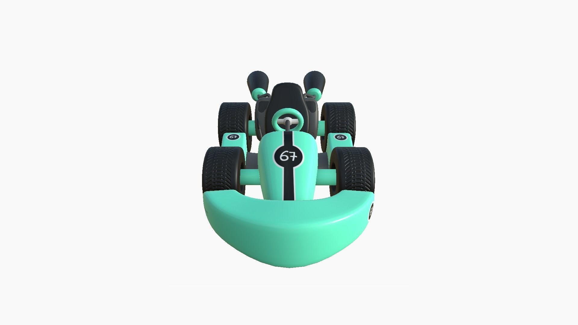 Cartoon Kart C10 Aqua - Vehicle Racing Design Low-poly 3D model_4