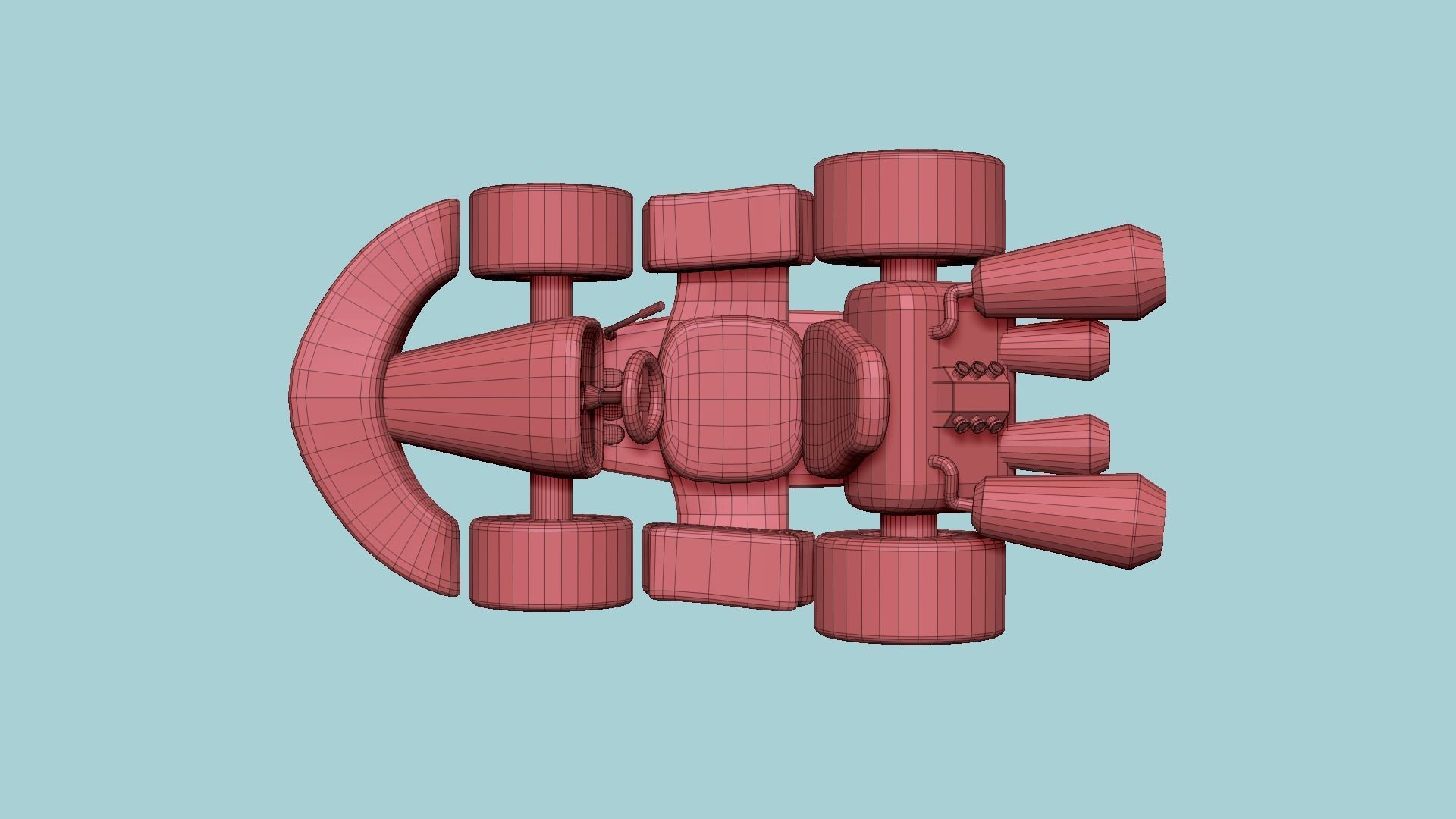 Cartoon Kart C10 Aqua - Vehicle Racing Design Low-poly 3D model_18