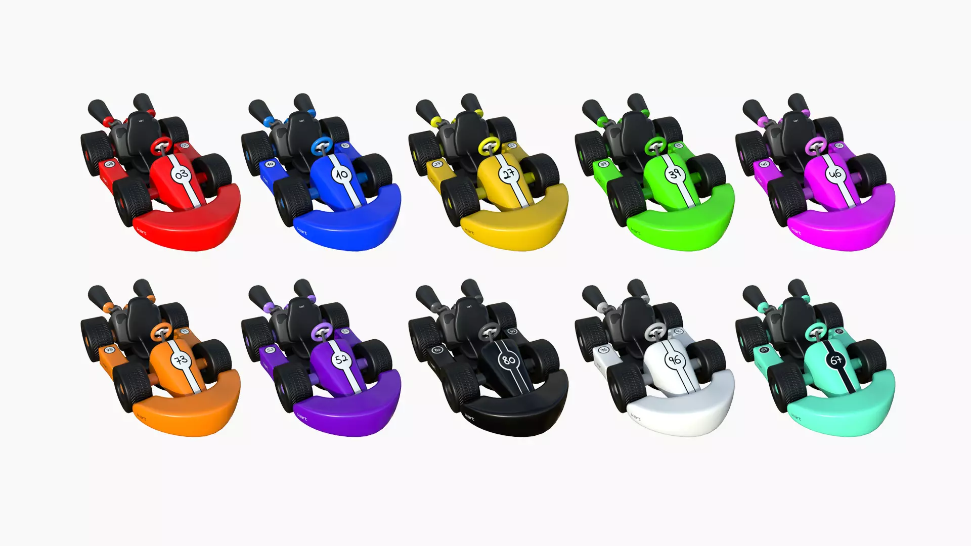 10 Cartoon Karts C Collection - Vehicle Racing Design _0