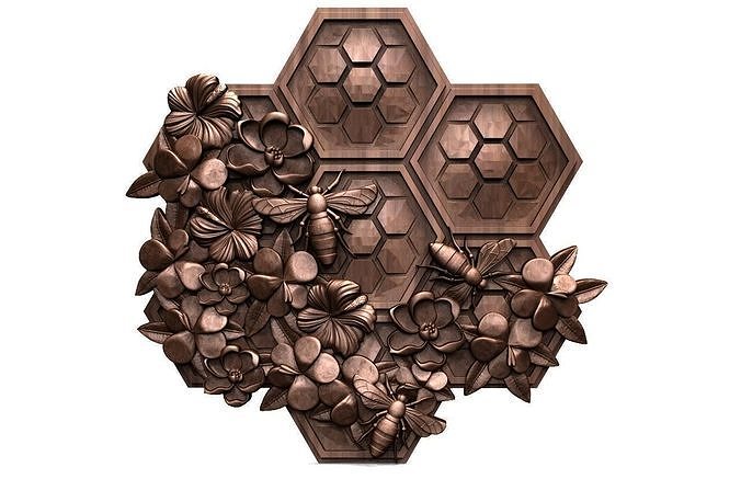 Bee honeycomb CNC 3D print model