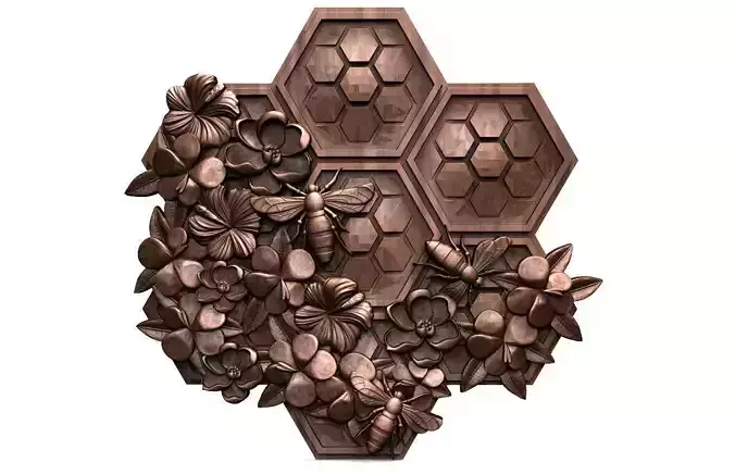 Bee honeycomb CNC 3D print model