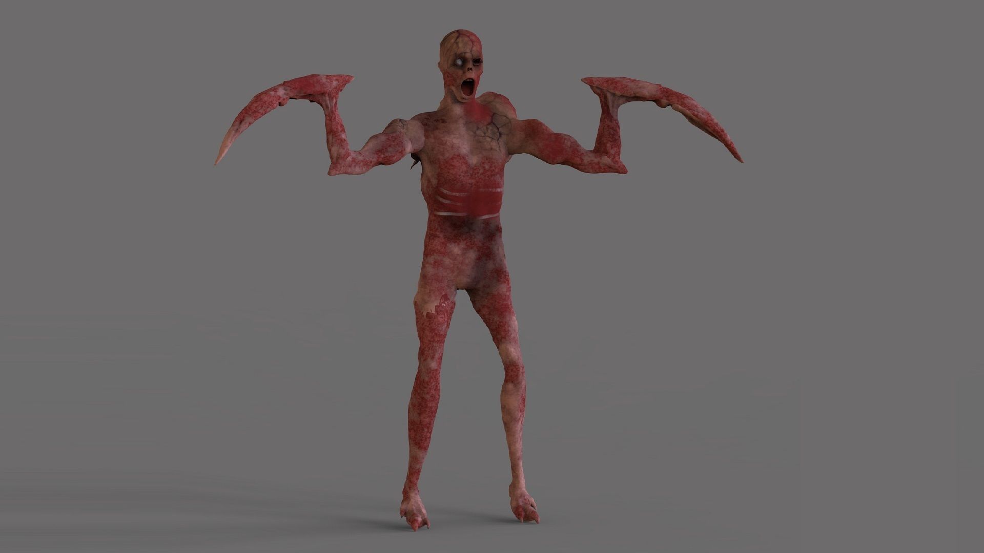 The Mutant zombie Low-poly 3D model_4