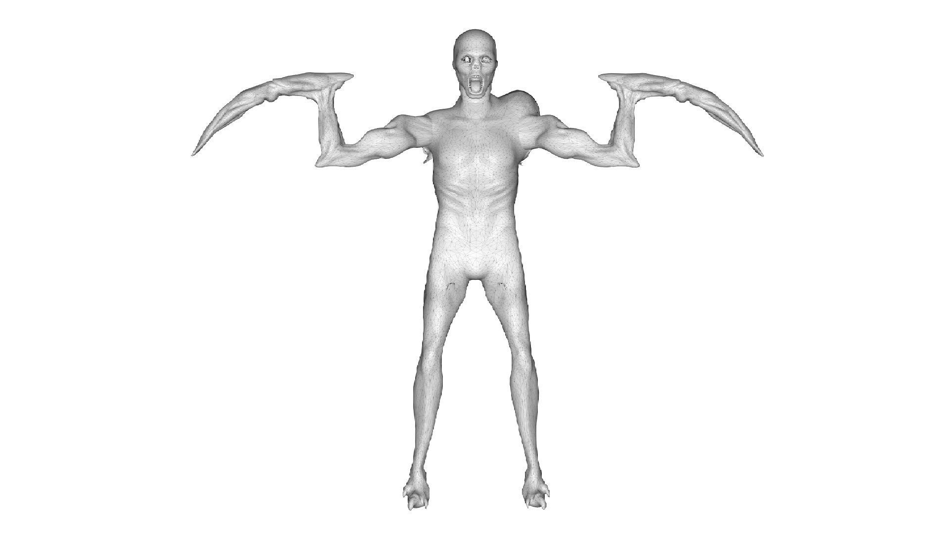 The Mutant zombie Low-poly 3D model_5