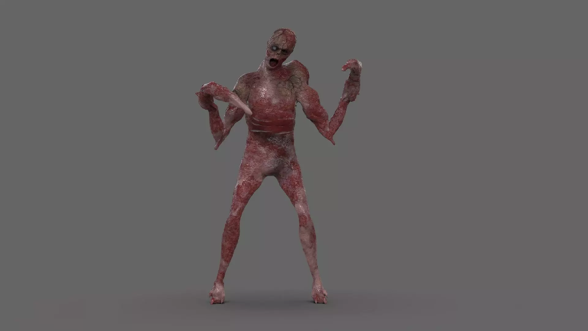 The Mutant zombie Low-poly 3D model_0