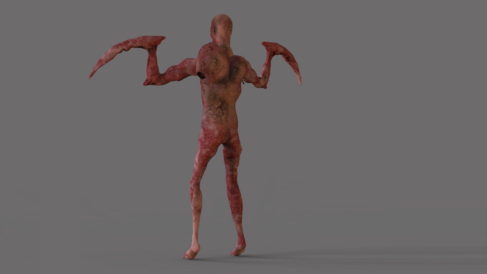 The Mutant zombie Low-poly 3D model_3