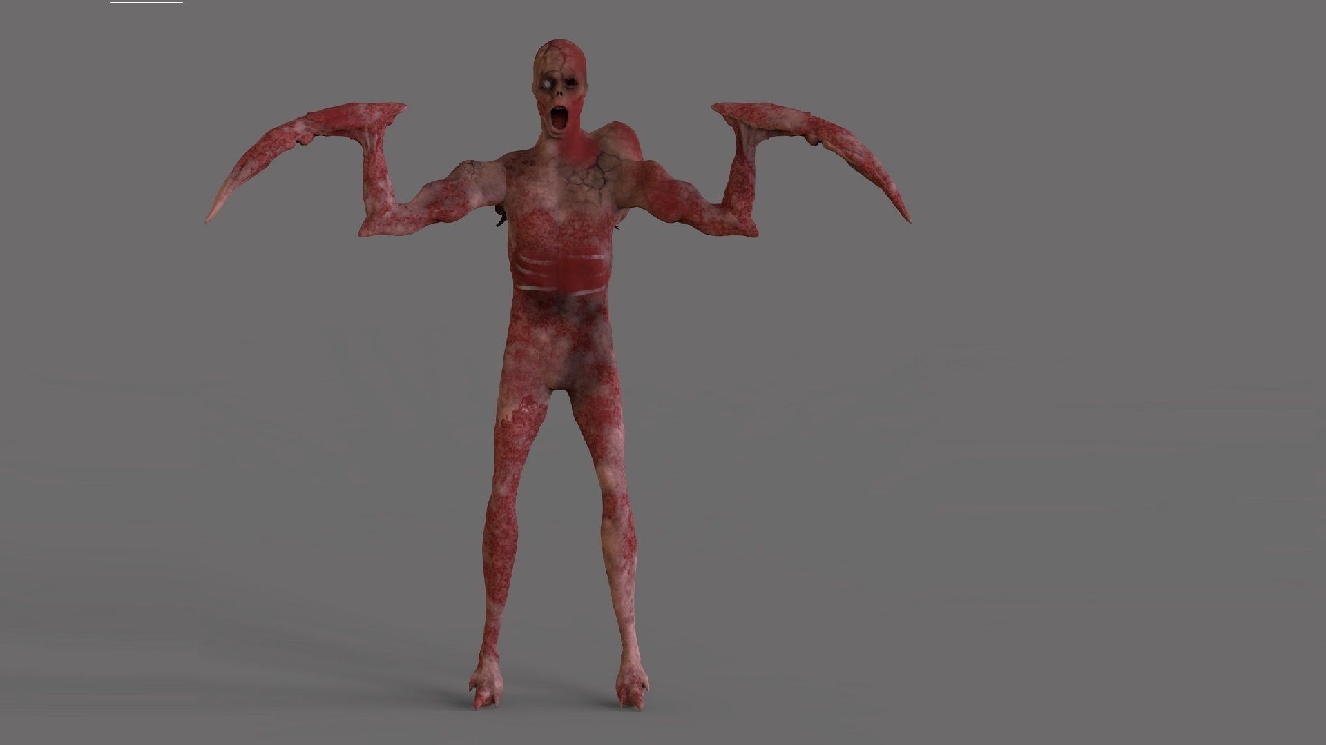 The Mutant zombie Low-poly 3D model_1