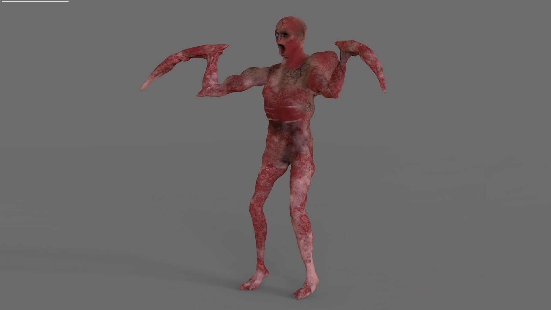 The Mutant zombie Low-poly 3D model_2