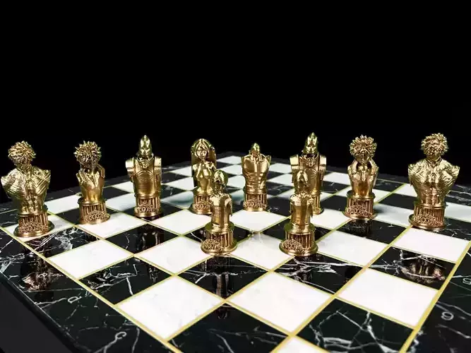 Anime Characters Chess Set-Dragon Ballz Versus My Hero Academia  3D print model