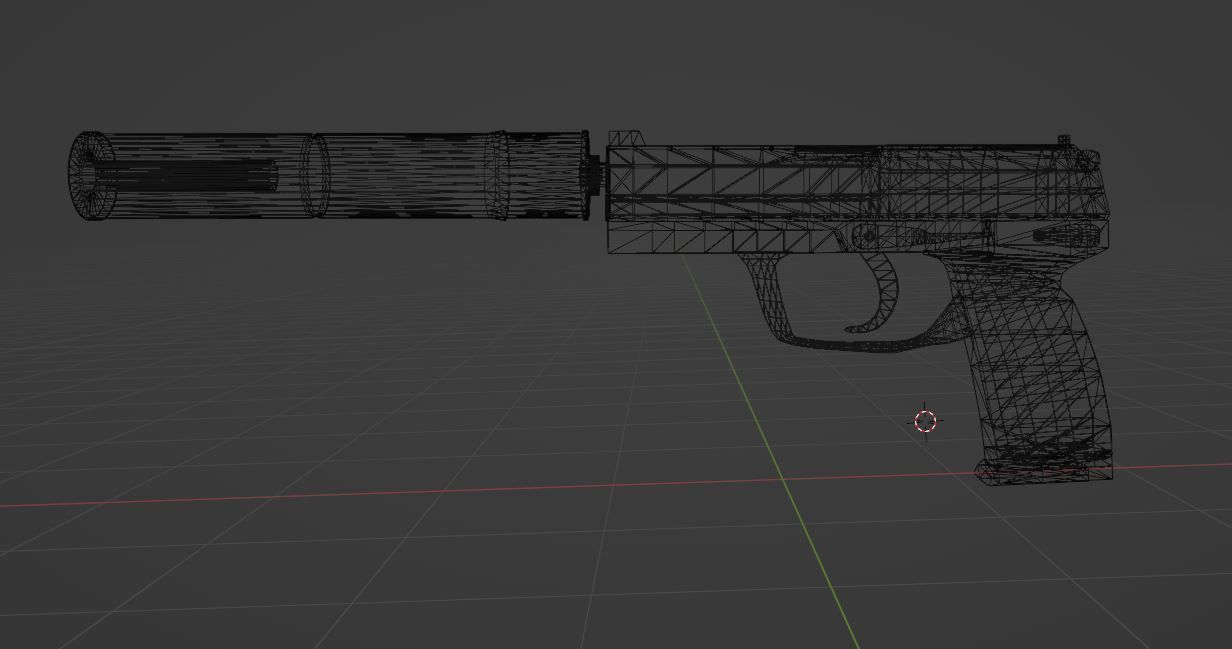 USP-S-LOWPOLY-PBR gun Low-poly 3D model_5
