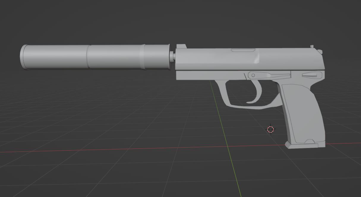 USP-S-LOWPOLY-PBR gun Low-poly 3D model_3